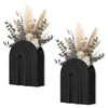 2 Pack Black Wooden Wall Vase for Pampas Grass and