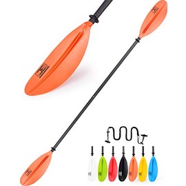 OCEANBROAD Kayak Paddle 230CM/90.5 Inches Premium Carbon Shaft Kayaking Boating Oar with Paddle Leash