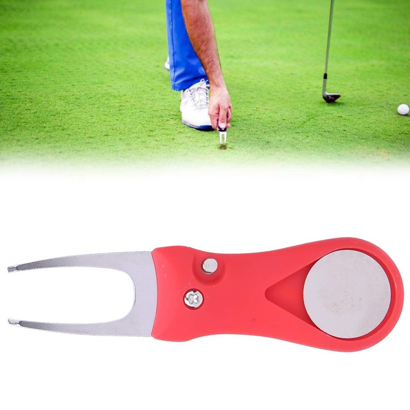 All Metal Foldable Golf Divot Tool with Pop-up Button &