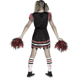 Fun World FunWorld Kids' Zombie Fearleader Costume, Large 12-14, Red