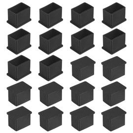 M METERXITY 20-Pack Rectangle Chair Leg Caps, 0.78 x 1.2 (20 x 30mm) PVC Chair Leg Floor Protectors for Chairs/Table/Bed, Furniture Feet Covers Cups Non-Slip End Tips