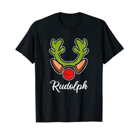 Rudolph Reindeer Christmas Costume Ugly Christmas Sweater T-Shirt