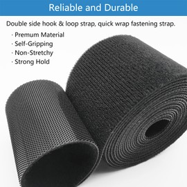 Matenf Double-Sided Hook and Loop Straps, Self-Gripping, 2 Inch Wide, Cut to Length, Heavy Duty, Quick Wrap Cable Straps, Hook & Loop Roll for Bundling Fastening Storage and Organization, 2'' x 8'