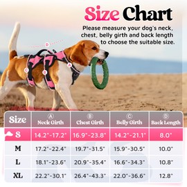 rabbitgoo Escape Proof Dog Harness, Soft Padded Full Body Pet Harness, Reflective Adjustable No Pull Vest with Lift Handle and Leash Clip for Large Dogs Walking Hiking Training, S, Pink