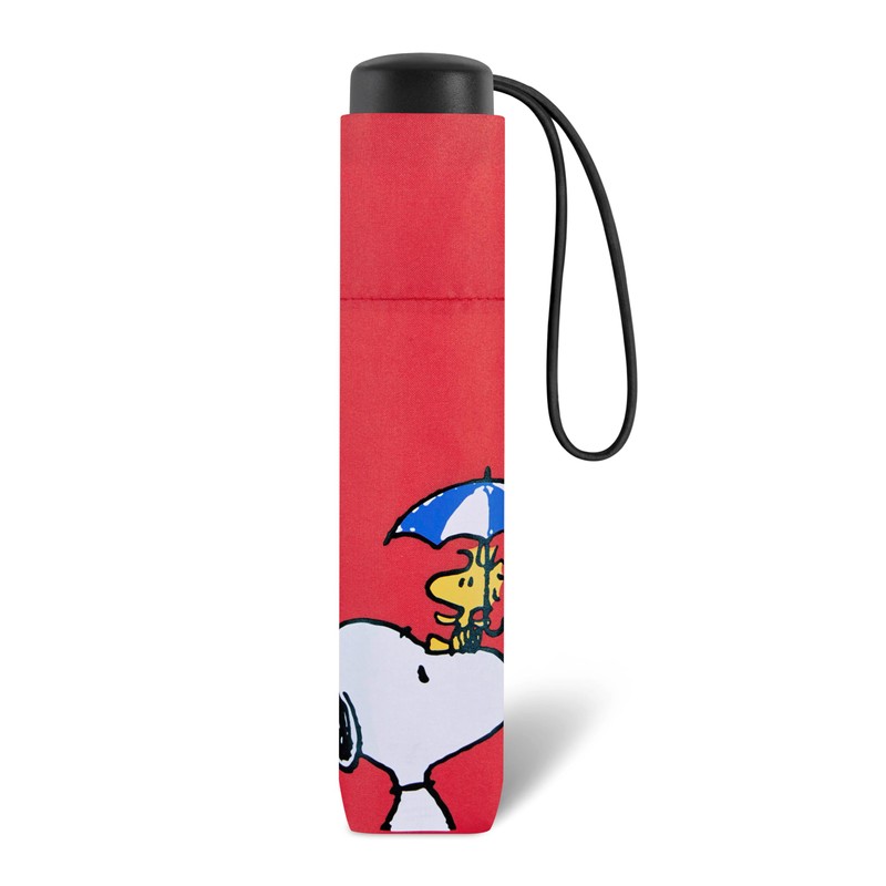 happy rain Peanuts Children's Mini Pocket Umbrella, red