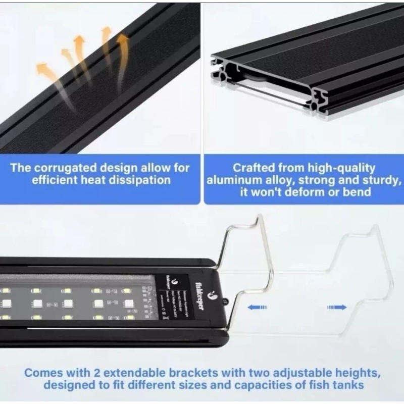 fishkeeper 42W 24/7 Aquarium Light -Full Spectrum, Sunrise/Daylig