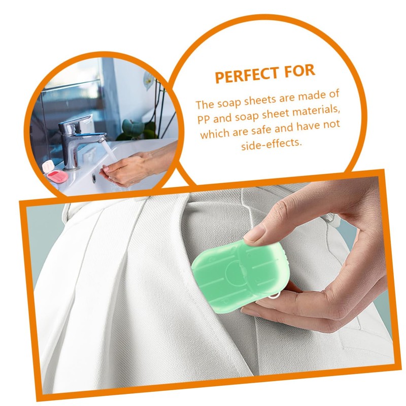 WOONEKY Portable Travel Soap Sheets Material No Odor Compact Light