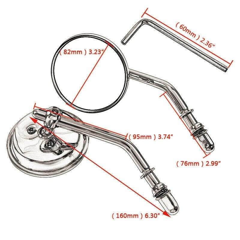 Unbranded Round Rearview Mirrors for Harley-Davidso