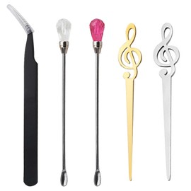 Sealing Wax Tool, Melting Wax Spoon, Stirring Stick, Set of 5, Sealing Stamp Tool, Toning Stick, Heat Resistant, Auxiliary Supplies, Recommended for Beginners and DIY Lovers