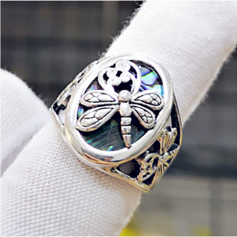HUKQBUNX 925 Sterling Silver Creative Dragonfly Insect Fashion Women's Fresh