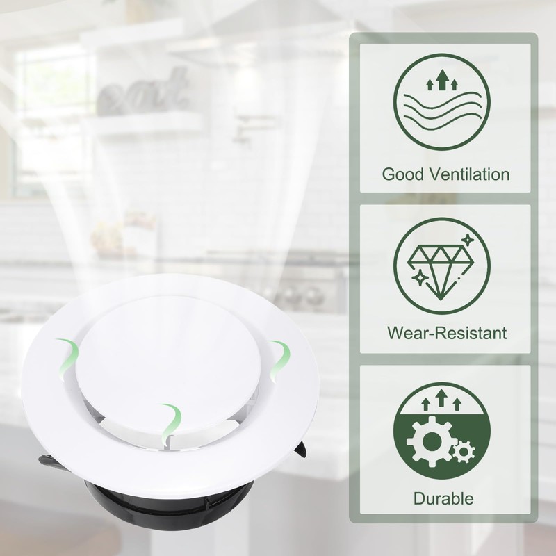 PATIKIL 4 Inch Round Air Vent Cover, 6Pcs ABS Adjustable