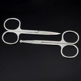 Nose Hair Trimmer Scissors Set Stainless Steel Rounded and Curved for Safe Brow Maintenance