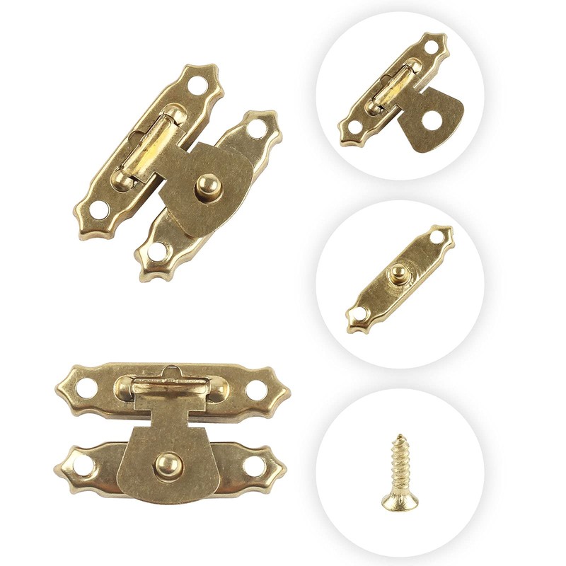 HOWDIA 12Pcs Antique Small Hinges Brass Piano Hinges Decorative with