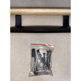 Amesbury Sliding Door Handle Set, Non-Keyed - Wood And Black