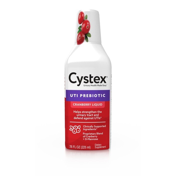 Cystex Urinary Tract Infection Support, Cranberry Prebiotic Supplement for UTI Protection & Urinary Health Maintenance, D-Mannose & Vitamin C, 7.6 oz