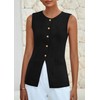 PRETTYGARDEN Women's Sleeveless Blazer Vest Summer 2025 Trendy Button Down