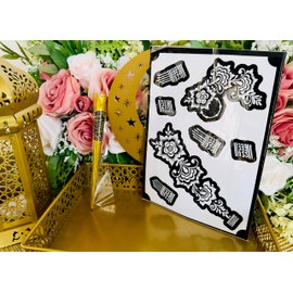 DIY Body Art Henna Stencil Kit, Shireen Henna Readymade Natural Instant Henna Cone, Temporary Tattoo Design Templates (Design-05, 2, count)