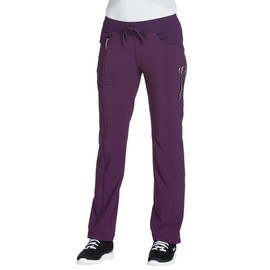 Infinity Cherokee Drawstring Pant for Women Straight Leg with 360 Stretch, Wrinkle-Resistant & 4 Pockets 1123A, XL, Eggplant