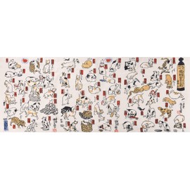 Todaya Shoten Rien Dyeing Tenugui, Kuniyoshi Utagawa, Portrait of Kuniyoshi Utagawa, 352, Approx. 14.6 x 35.4 inches (37 x 90 cm)