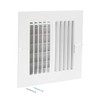 EZ-Flo 61660, White Two-Way Sidewall/Ceiling Register, 6 inch x 6 inch Duct Opening, 6" x 6"