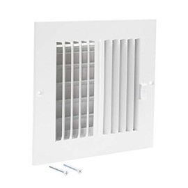 EZ-Flo 61660, White Two-Way Sidewall/Ceiling Register, 6 inch x 6 inch Duct Opening, 6" x 6"