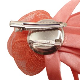 Topkids Accessories Mini Fascinator Hair Clips Small Fascinator Flower Hair Clip Wedding Clip Royal Ascot Hat Wedding Corsage on Clip and Brooch for Women Girls (Peach )