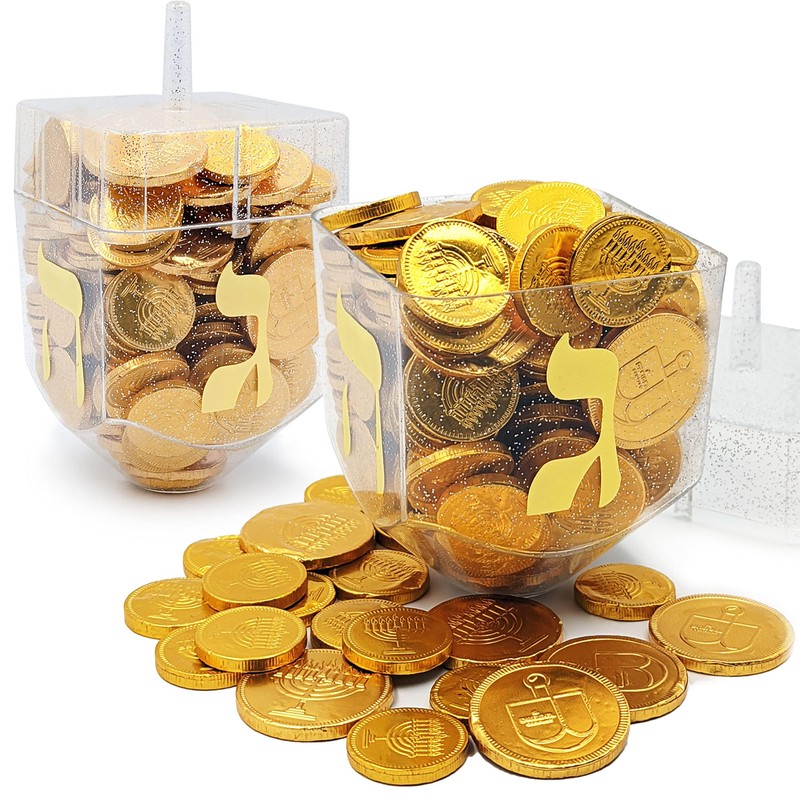 Jumbo Hanukkah Fillable 6.5" Inch Dreidel, Stands Straight on Table,