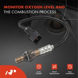 A-Premium - Sensor de oxígeno O2 compatible con Kia Sedona 2014-2018, Cadenza 2014-2016 y Hyundai Azera 2012-2017, downstream delantero y trasero, juego de 2 piezas