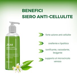 JEA Starkes körperformendes Serum zum Abnehmen und Anti-Cellulite – mit Koffein, Carnitin, Coenzym A, Phosphatidylcholin, Pflanzenexosomen – leichte Textur, 200 ml