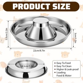 Zopeal 6 Pcs Puppy Feeding Bowls 8.66" Stainless Steel Puppy Weaning Feeder Bowl Dog Food Water Bowls for Litters, Small Medium Large Dogs, Pets