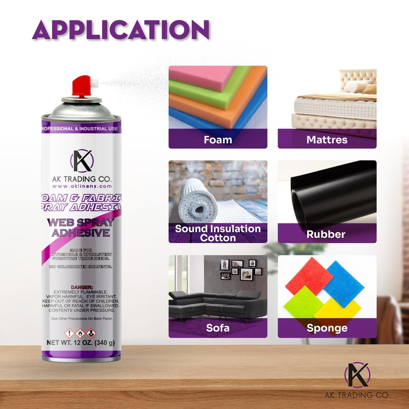 AK TRADING CO. Professional Quality General Multipurpose Spray Adhesive, 12-Ounce