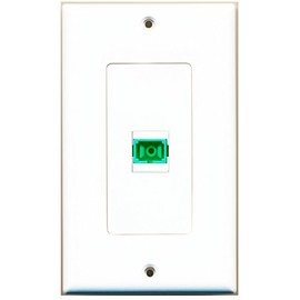 RiteAV 1 Port Fiber SC APC Simplex Wall Plate Oversized Jumbo MIDI