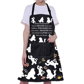 Kitchen Cooking Aprons Pooh Bear Inspired Inspirational Apron with Pocket for Women Men You are Braver Than You Believe (Kitchen Cooking Apron)