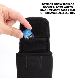 USA Gear Compact Digital Camera Case for Sony Cybershot DSC HX90 V, HX80, W800, W810, WX350, WX80, WX9 and More - with Belt Loop Holster, Carbiner Clip, & Accessory Storage