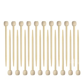 JIHUOO 20 Pcs Bamboo Single Pointed Knitting Needles Marking Pins Mini Straight Knitting Needles Knitting Crochet Supplies