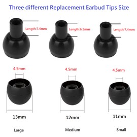 CYADCI Earbud Tips Soft and Comfortable Headphone Ear Tips Ear Bud Replacement Pieces Silicone Fit Most in-Ear Headphones，Inner Hole 3.8mm -5.5mm，18 Pairs Black S/M/L Earbud Replacement Tips