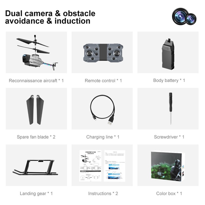 RC Helicopter Drone 4K Professional Six Axle HD Camera Gesture