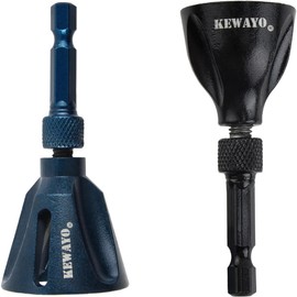 KEWAYO All Thread Deburring Tool, with Tungsten Carbide Blade, Deburring Chamfering Drill Bit, Remove Burr Tools Quick Release Hex Shank; Improved Durability and Sharpness; (3mm-25mm) 2Pack