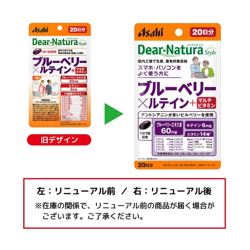 Dear-Natura Style Blueberry x Lutein + Multivitamin, 20 Tablets (20-Day
