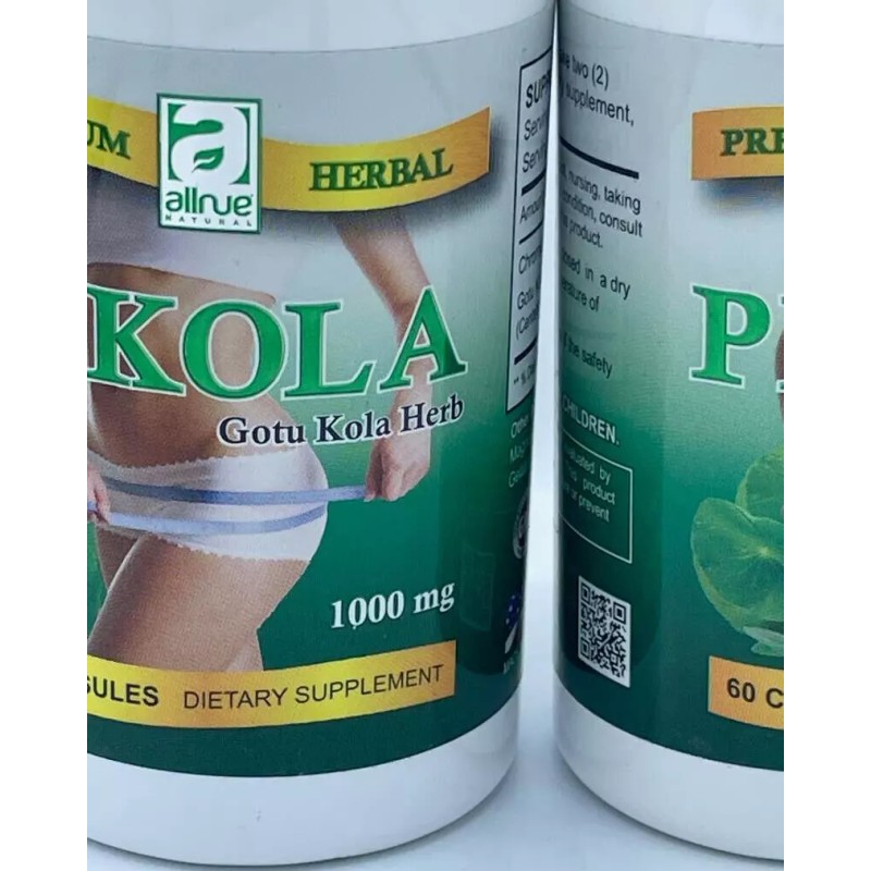 ALLNUE NATURAL pack 2 PIKOLA Gotu Kola Herb 60 caps