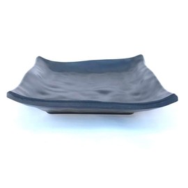 Lucky Star Melamine Square Plates Dinner Appetizer Platter Snack Side Dish, 6" or 5", Black (24, 5" X 5")