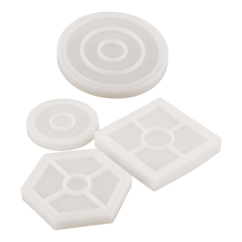 8 Pcs Silicone Coaster Molds Silicone Epoxy Resin Coaster Casting