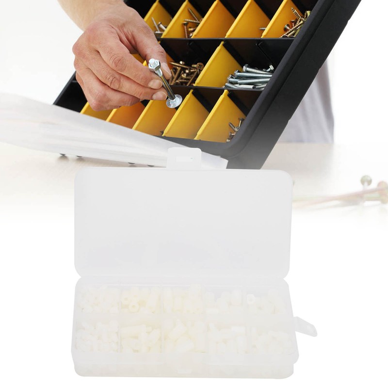 300Pcs M3 White Nylon Screw Set Insulation Material Male Female