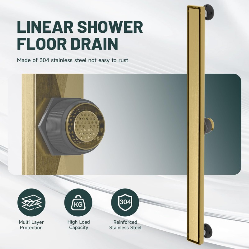 Greenspring 36-Inch Linear Shower Floor Drain, Stainless Steel Bathroom Floor