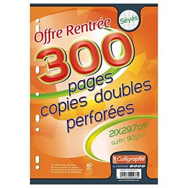 CALLIGRAPHE Copies doubles perforées s/film 21x29,7 300p séyès 90g