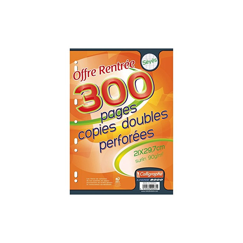 CALLIGRAPHE Copies doubles perforées s/film 21x29,7 300p séyès 90g
