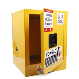 12 Gallon Cold Rolled Steel 1 Door Manual Flammable Safety Cabinet Storage Cabinet,Laboratory Cabinets Explosion-Proof Cabinets Anti-Corrosion Chemical Reagents Instruments Protection Supplies Cabine