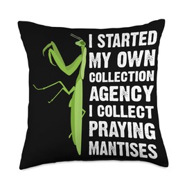 Praying Mantis Stuffed Animal & Mantis Clothes Live Eggs Cage Praying Mantis Throw Pillow, 18x18, Multicolor