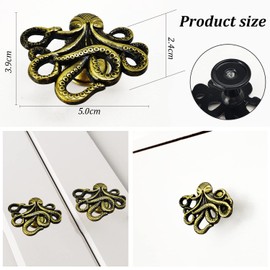 Powerful 4 Pcs Octopuc Drawer Knob Cabinet Handles Door Knobs Cabinet knobs with Screws (4 Pcs Octopus)