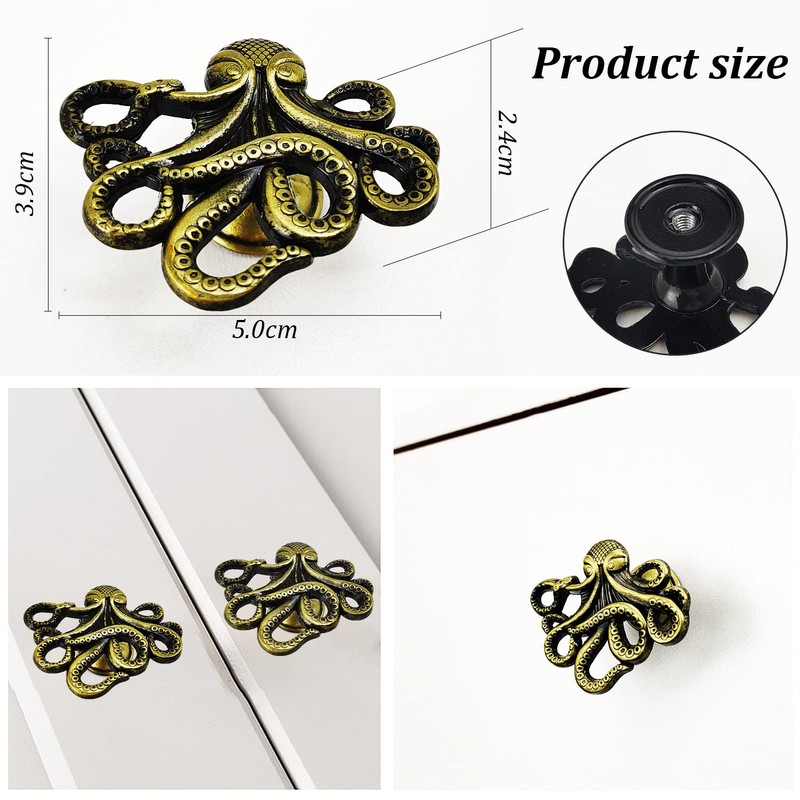 Powerful 4 Pcs Octopuc Drawer Knob Cabinet Handles Door Knobs